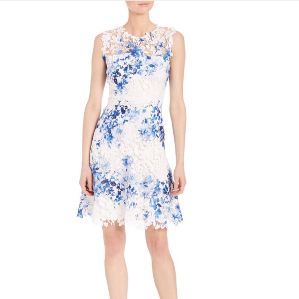 White and Blue Kaisa Night Out Dress